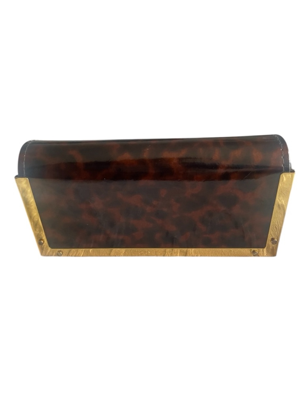 Tory Burch Tortoiseshell Brown and Gold eye glass case